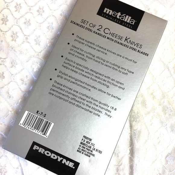 Metalla Set of Two Cheese Knives Stainless Steel by Prodyne NWT - Picture 3 of 9